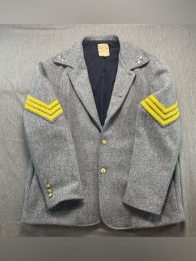Vintage Wah Maker Frontier Wool Jacket – Sergeant Stripes Size Medium Gray